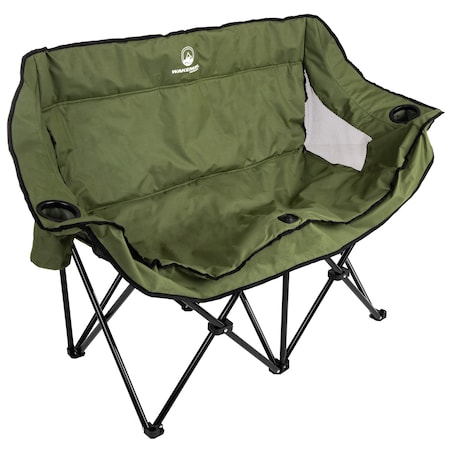 Wakeman Outdoor Camping Chair Loveseat, Olive 75-CMP1111